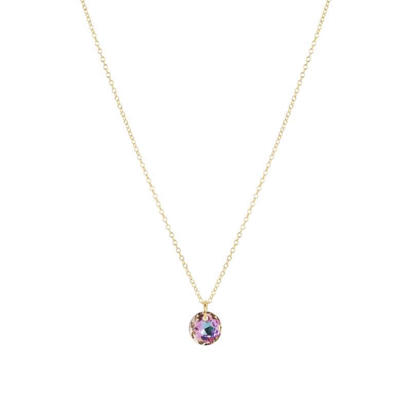 16" Necklace Gold Reflection Light Amethyst