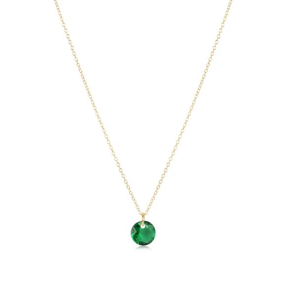 16" Necklace Gold Reflection Emerald