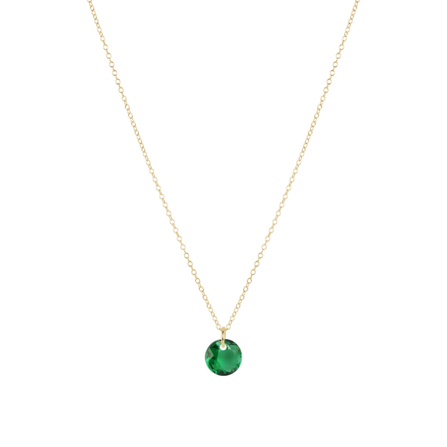 16" Necklace Gold Reflection Emerald