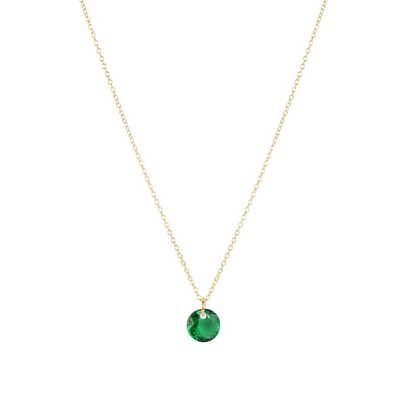 16" Necklace Gold Reflection Emerald