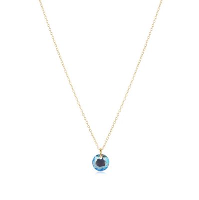 16" Necklace Gold Reflection Aqua