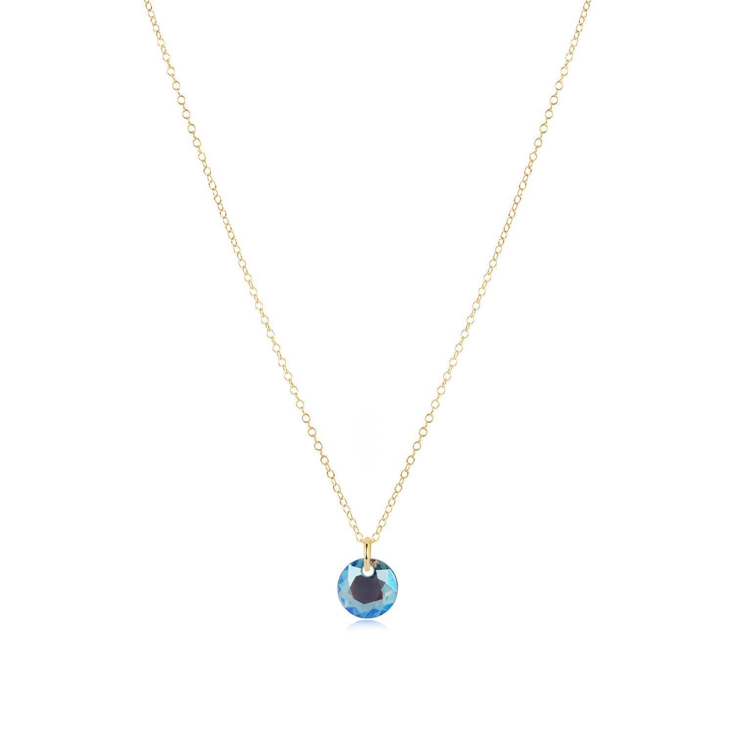 16" Necklace Gold Reflection Aqua