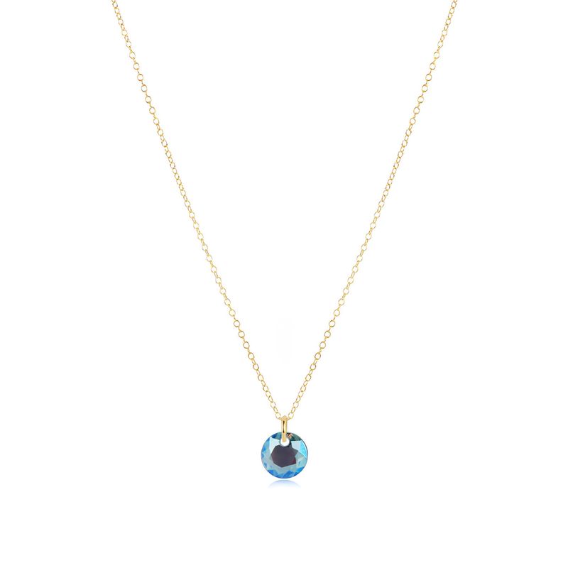 16" Necklace Gold Reflection Aqua