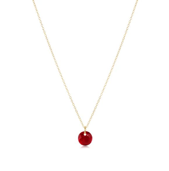 16" Necklace Gold Reflection Garnet