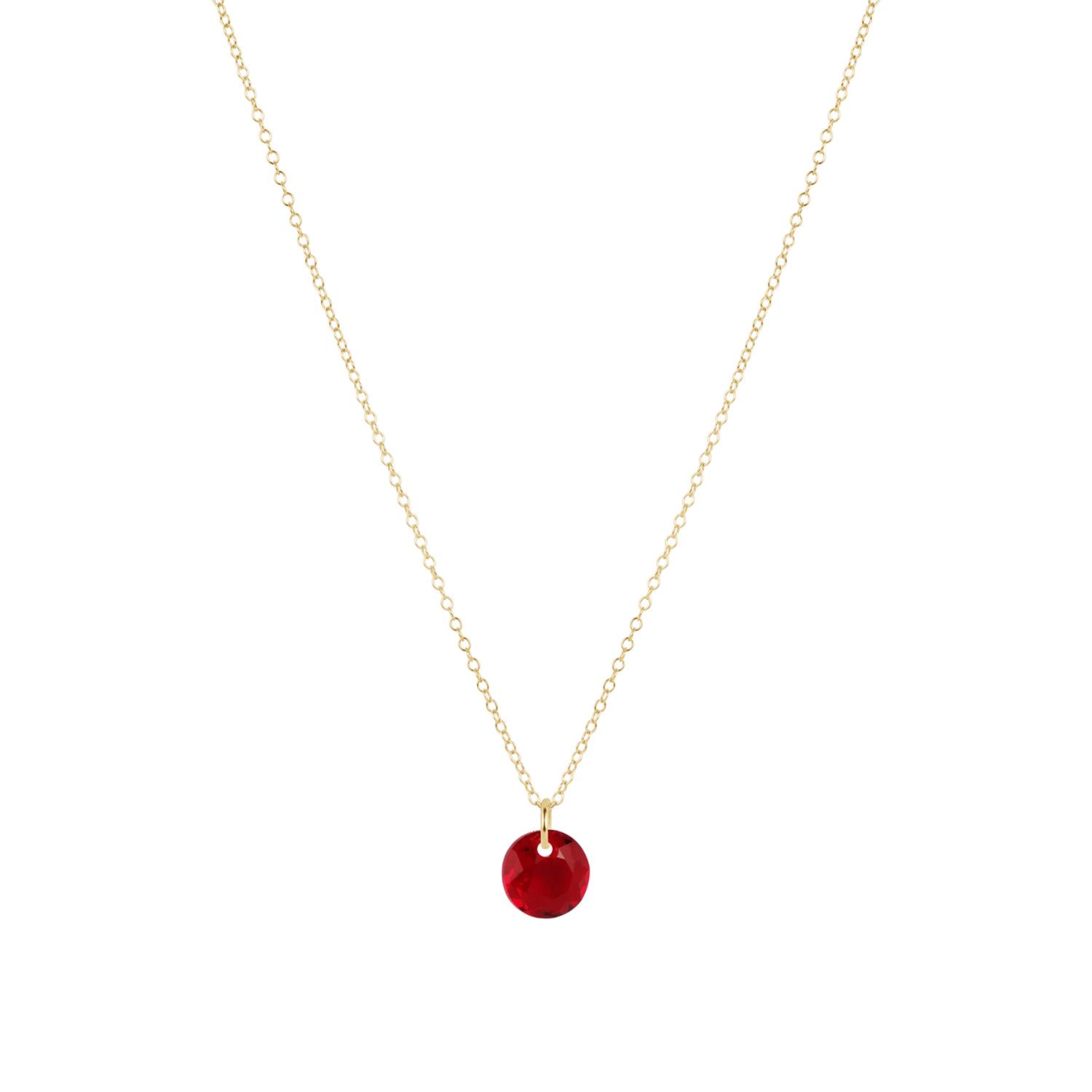 16" Necklace Gold Reflection Garnet