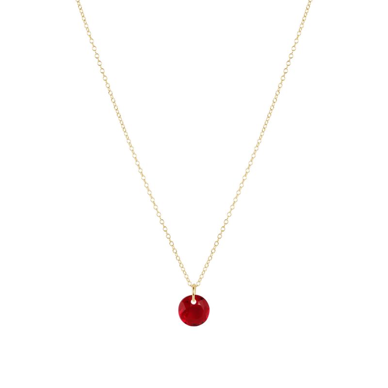 16" Necklace Gold Reflection Garnet
