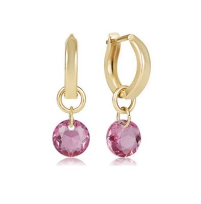 Huggie Gold 0.5" Hoop  Reflection Rose