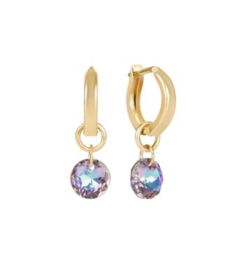 Huggie Gold 0.5" Hoop  Reflection Light Amethyst