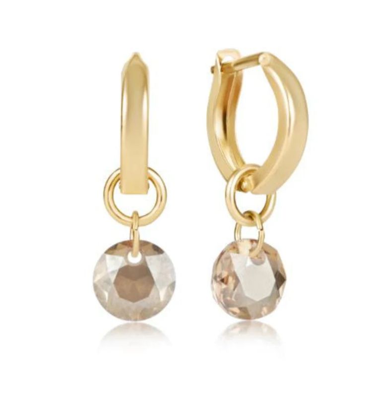 Huggie Gold 0.5" Hoop  Reflection Champaign
