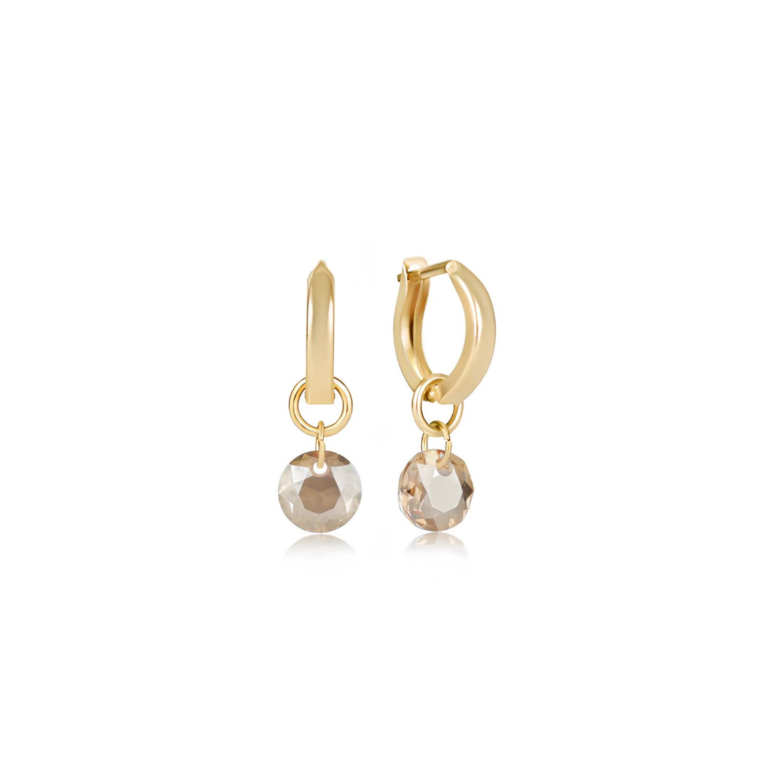 Huggie Gold 0.5" Hoop Reflection Champagne