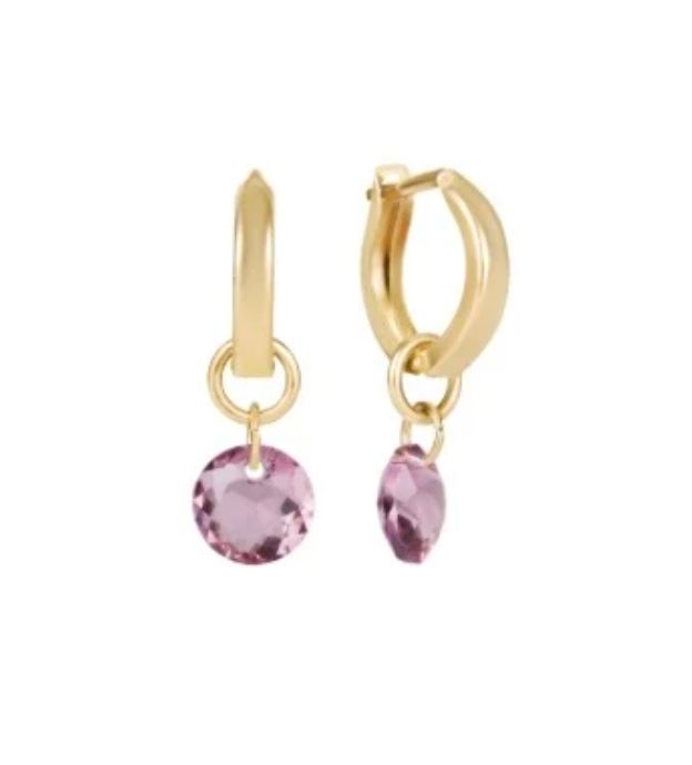 Huggie Gold 0.5" Hoop  Reflection Violet