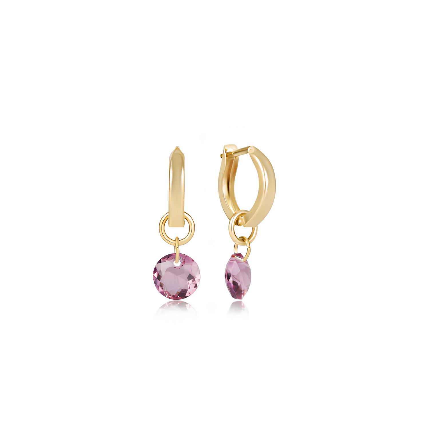 Huggie Gold 0.5" Hoop  Reflection Violet