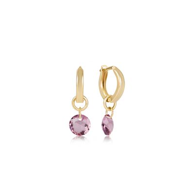 Huggie Gold 0.5" Hoop  Reflection Violet
