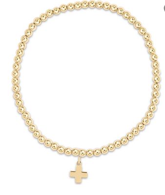 Extends Classic Gold 3mm Bracelet - Signature Cross