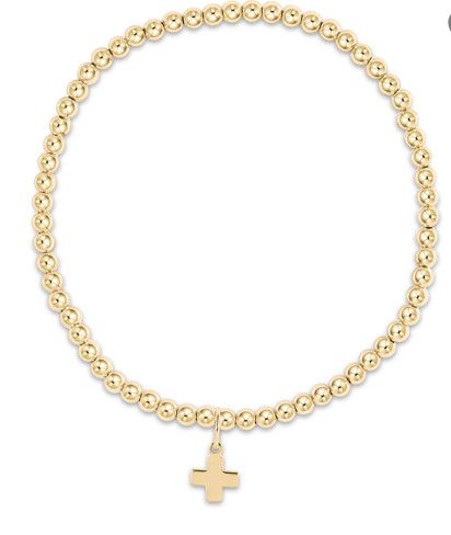 Extends Classic Gold 3mm Bracelet - Signature Cross