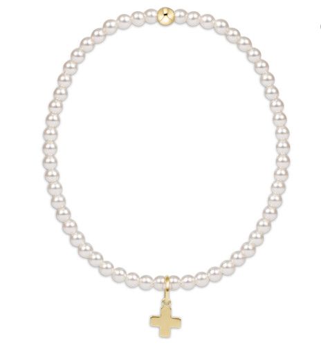 Extends Classic Pearl 3mm Bracelet - Signature Cross
