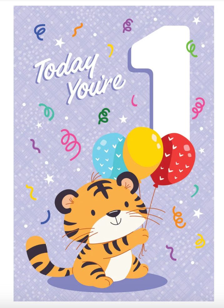 1st Tiger Birthday Card
