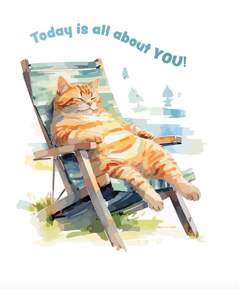 Lounging Cat Birthday Card