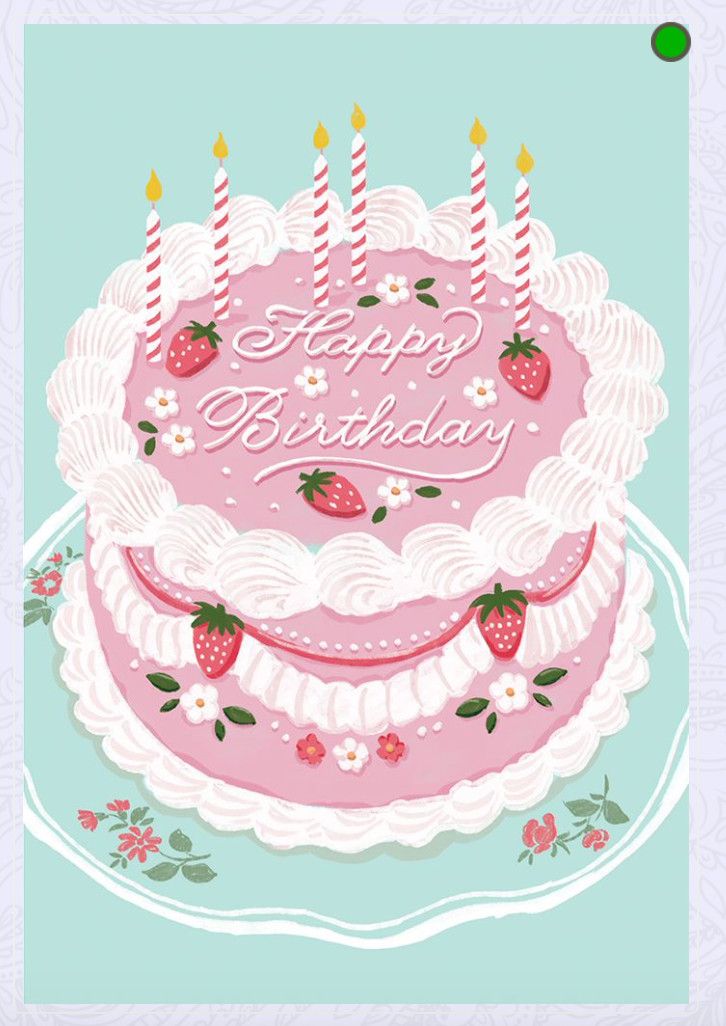 Strawberry Cake Birthday Card