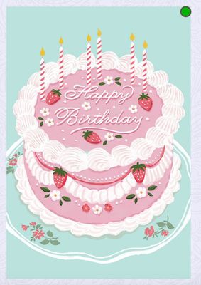 Strawberry Cake Birthday Card