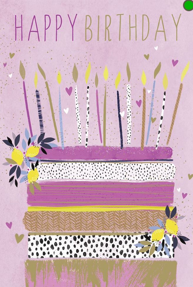 Purple Birthday Cake Card