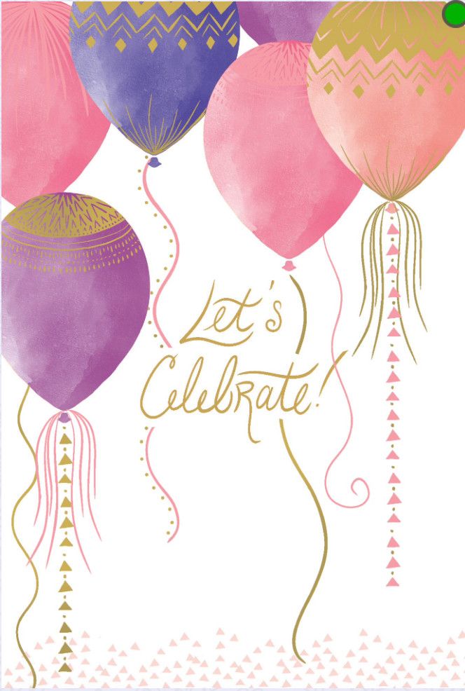 Let's Celebrate Balloons Birthday Card