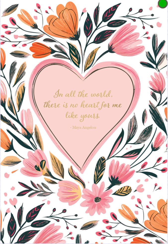 One I Love Floral Heart Birthday Card