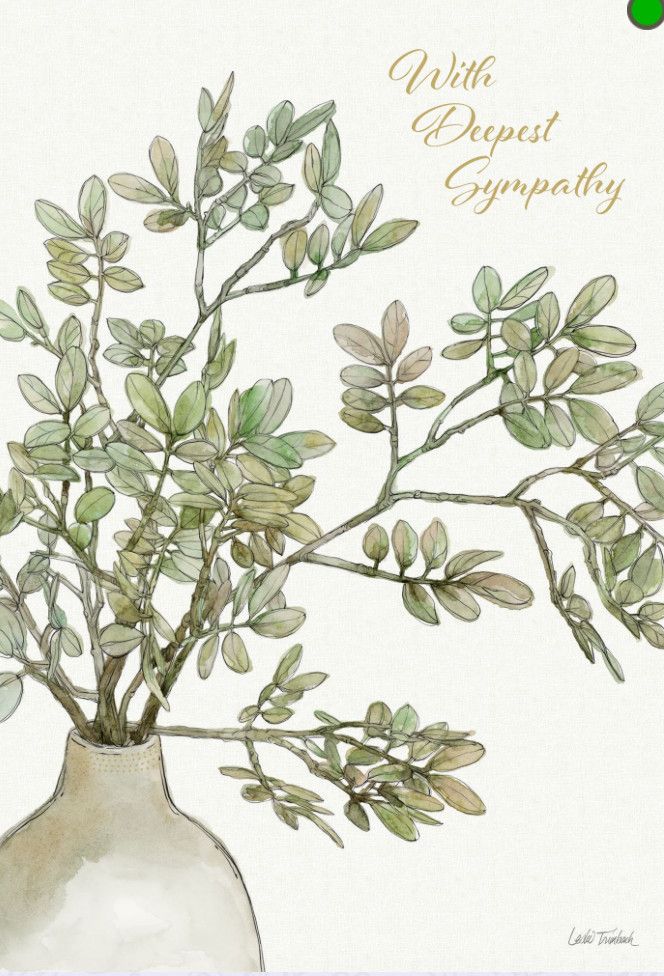 Potted Leaves Sympathy Card