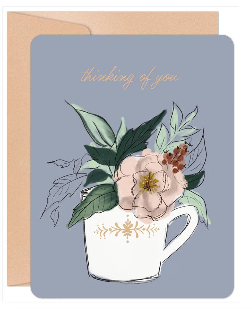 Floral Teacup Thinking of You Card