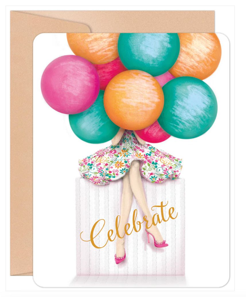 Celebrate Peek A Balloon Birthday Card