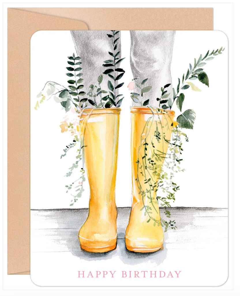 Happy Birthday Garden Boots Card