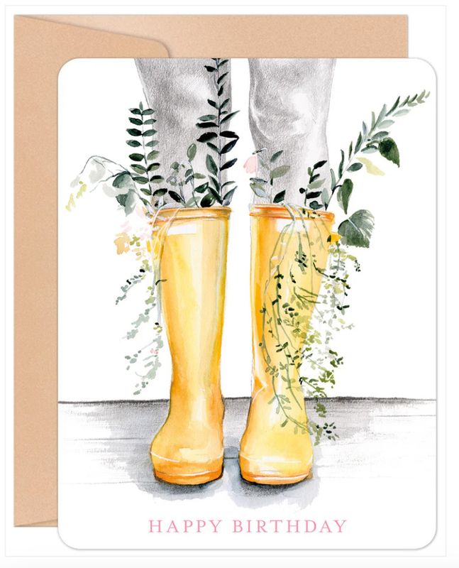 Happy Birthday Garden Boots Card
