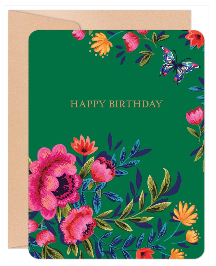 Happy Birthday Blooming Flowers Card