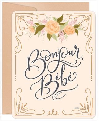 Bonjour, Bebe New Baby Card