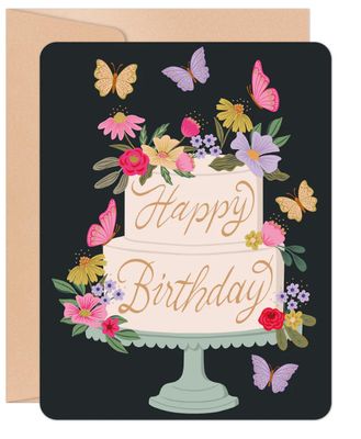 Happy Birthday Butterfly Cake Card