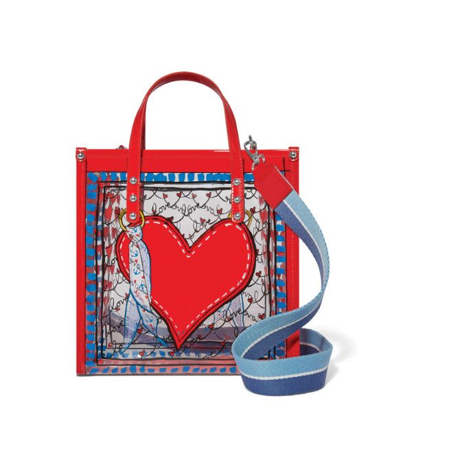 Striped Loved Vinyl Tote