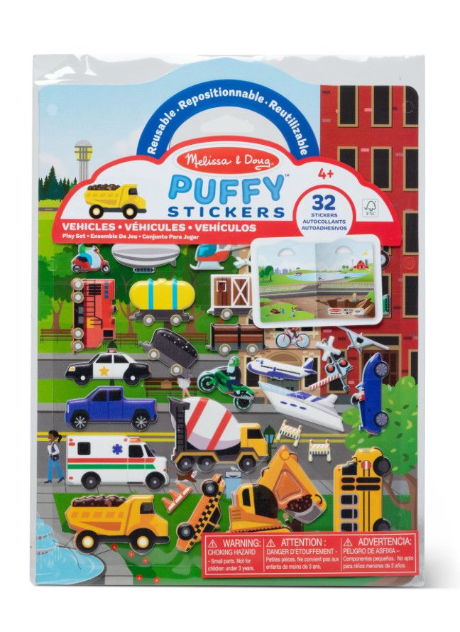 Vehicles Puffy Sticker Play Set