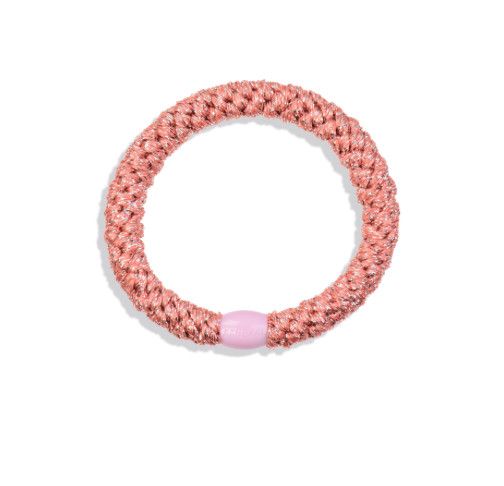 Coral Glitter Hair Tie