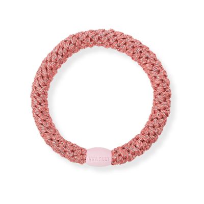 Coral Glitter Hair Tie