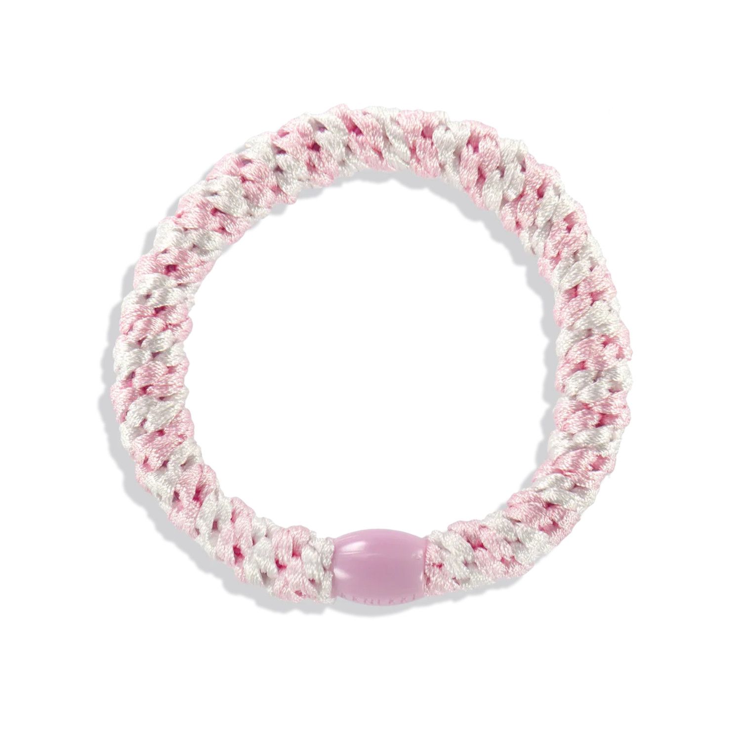 Light Pink White Stripe Hair Tie