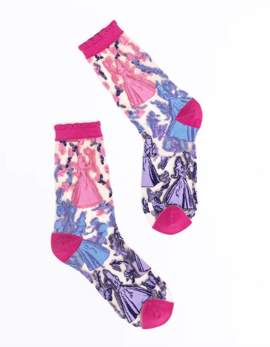 Wicked Glinda Silhouette Ruffle Sheer Crew Sock