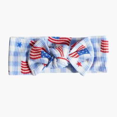 Bamboo Waffle Knit Large Bow Headwrap | Star-Spangled Picnic