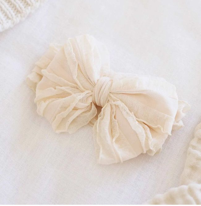 Nude Large Ruffle Knit Bow