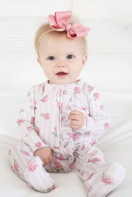 Rosy &amp; Cozy Ruffle Zipper Footie