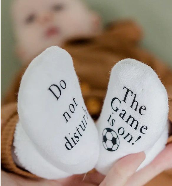 Do Not Disturb the Game Is On Soccer Baby Socks | Sports Boy