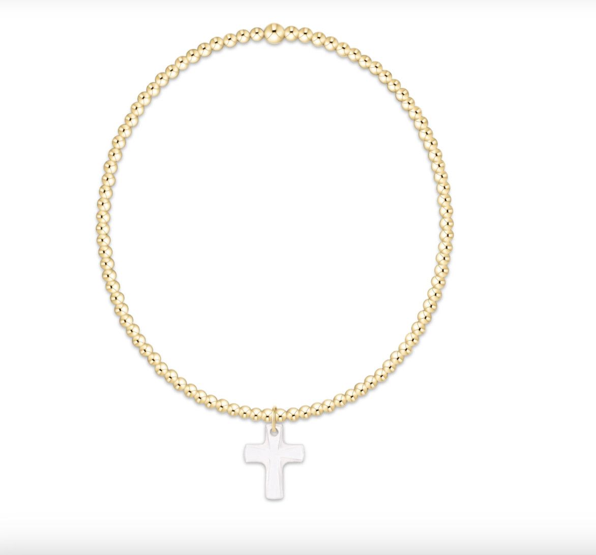 Classic Gold 2mm Bracelet - Blessed Crystal Charm