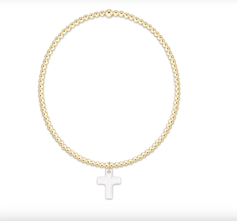 Classic Gold 2mm Bracelet - Blessed Crystal Charm