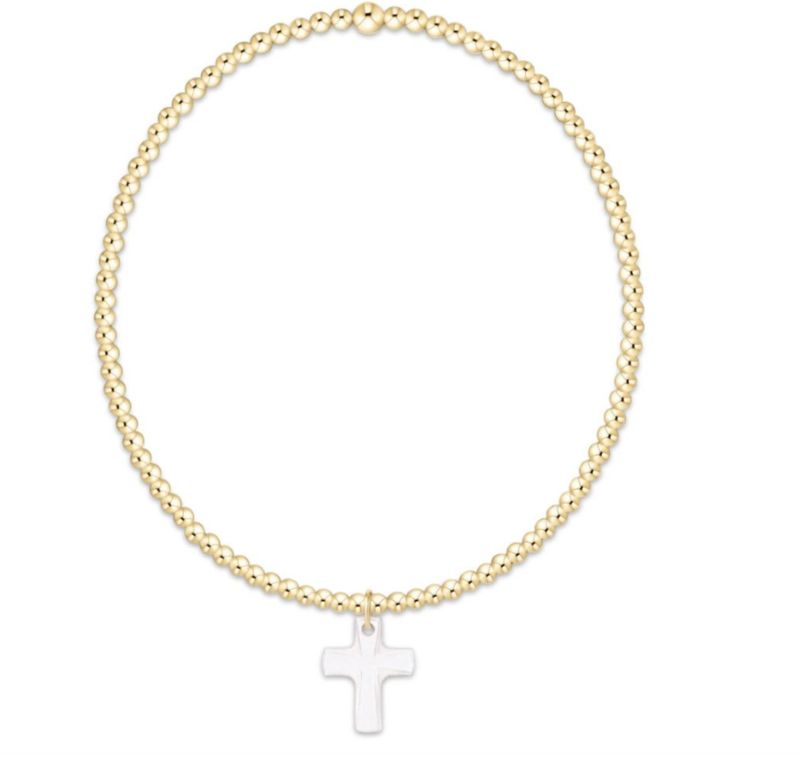 Classic Gold 2mm Bracelet - Blessed Crystal Charm