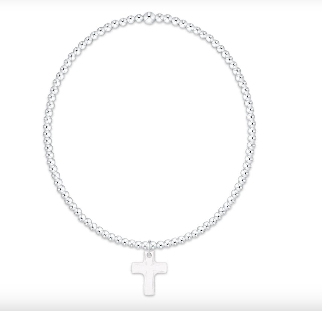 Classic Sterling 2mm Bracelet - Blessed Crystal Charm
