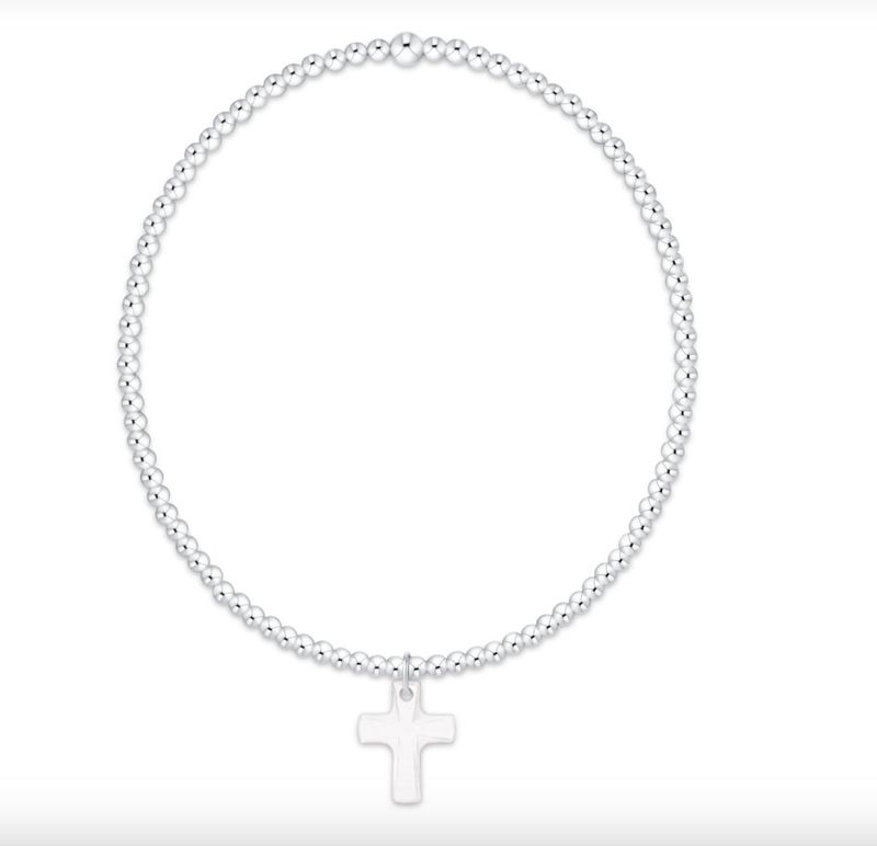 Classic Sterling 2mm Bracelet - Blessed Crystal Charm